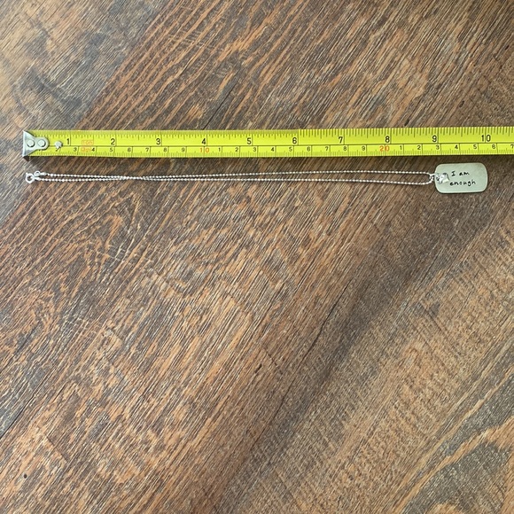 I Am Enough - Dog-tag Necklace with Heart - Picture 3 of 3